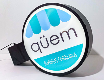 Cartel circular de acrílico personalizado
