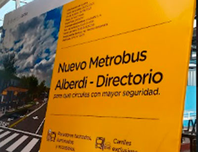 Cartel informativo de lona