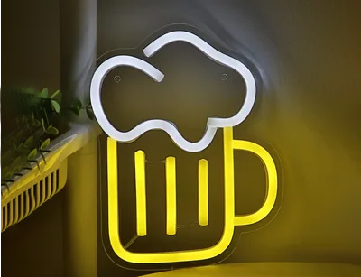 Cartel Beer Cerveza con neón LED en Moreno