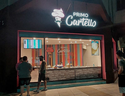 Cartel luminoso de acrílico con barral
